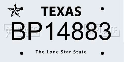 BP14883 Texas License Plate