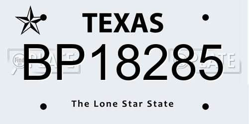 BP18285 Texas License Plate
