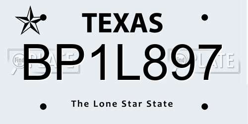 BP1L897 Texas License Plate