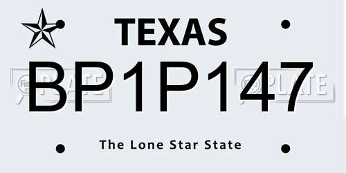 BP1P147 Texas License Plate