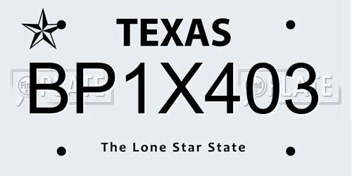 BP1X403 Texas License Plate