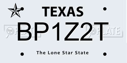 BP1Z2T Texas License Plate