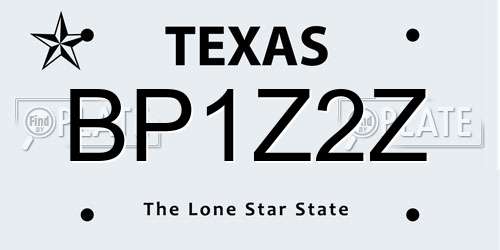 BP1Z2Z Texas License Plate