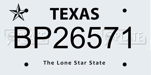 BP26571 Texas License Plate