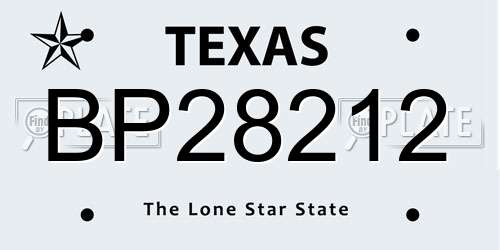 BP28212 Texas License Plate