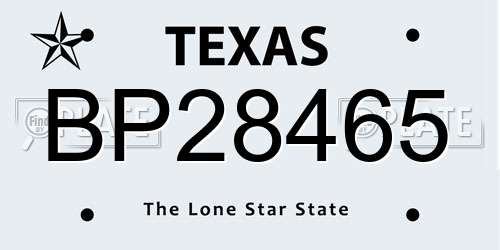 BP28465 Texas License Plate