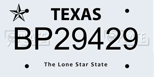 BP29429 Texas License Plate