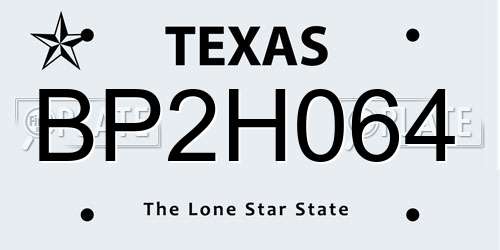 BP2H064 Texas License Plate