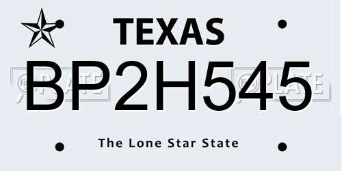 BP2H545 Texas License Plate