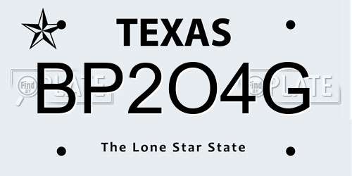 BP2O4G Texas License Plate