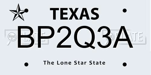 BP2Q3A Texas License Plate