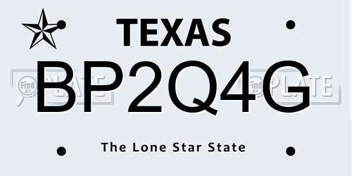 BP2Q4G Texas License Plate