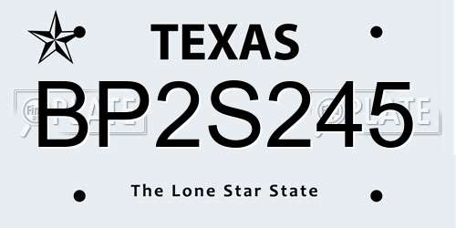 BP2S245 Texas License Plate