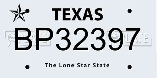 BP32397 Texas License Plate