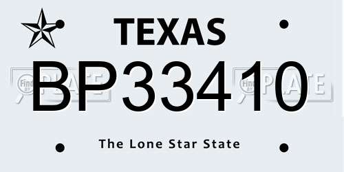 BP33410 Texas License Plate