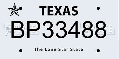 BP33488 Texas License Plate