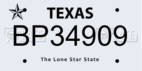 BP34909 Texas License Plate