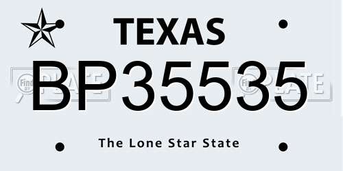 BP35535 Texas License Plate