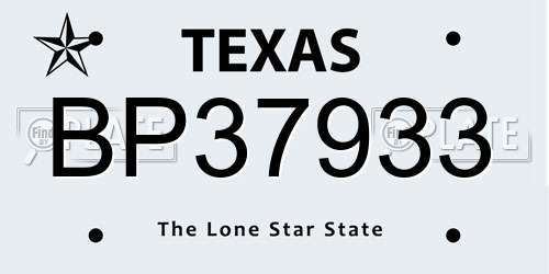 BP37933 Texas License Plate