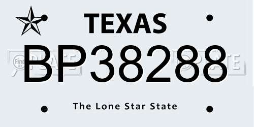 BP38288 Texas License Plate