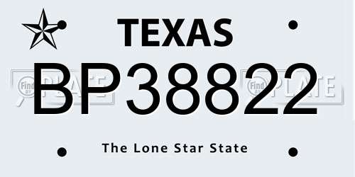 BP38822 Texas License Plate