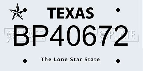BP40672 Texas License Plate