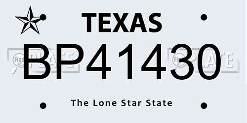 BP41430 Texas License Plate