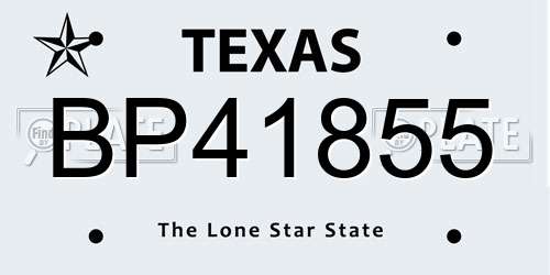 BP41855 Texas License Plate