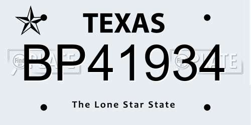 BP41934 Texas License Plate