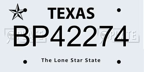 BP42274 Texas License Plate