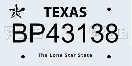 BP43138 Texas License Plate