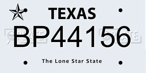 BP44156 Texas License Plate