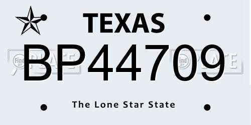 BP44709 Texas License Plate