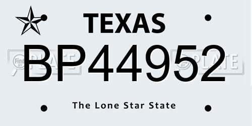 BP44952 Texas License Plate