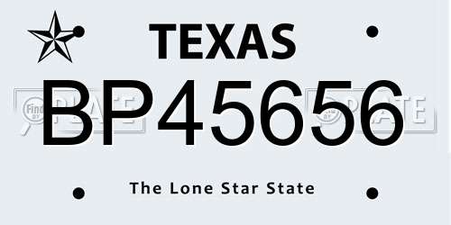 BP45656 Texas License Plate