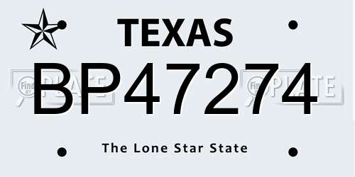BP47274 Texas License Plate