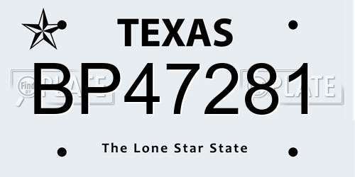BP47281 Texas License Plate