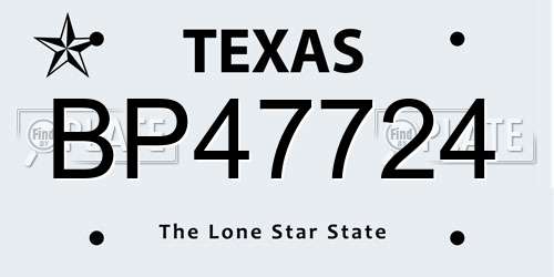BP47724 Texas License Plate
