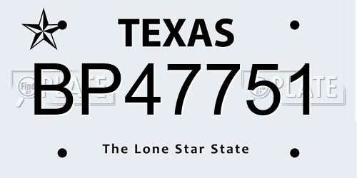 BP47751 Texas License Plate