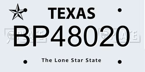 BP48020 Texas License Plate