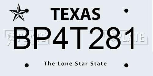 BP4T281 Texas License Plate