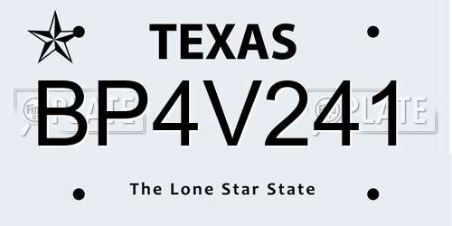 BP4V241 Texas License Plate