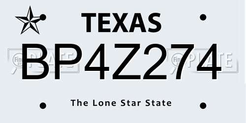 BP4Z274 Texas License Plate