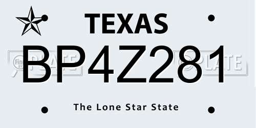 BP4Z281 Texas License Plate