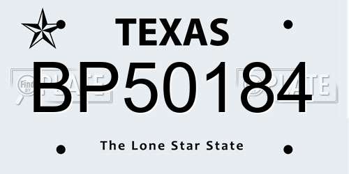 BP50184 Texas License Plate