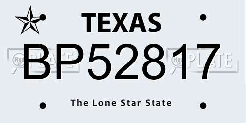 BP52817 Texas License Plate
