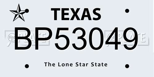 BP53049 Texas License Plate