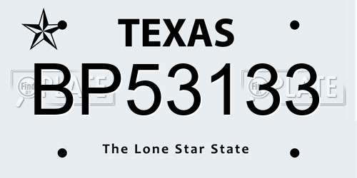 BP53133 Texas License Plate