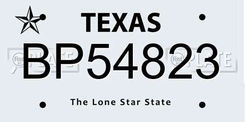 BP54823 Texas License Plate