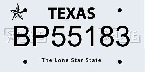 BP55183 Texas License Plate